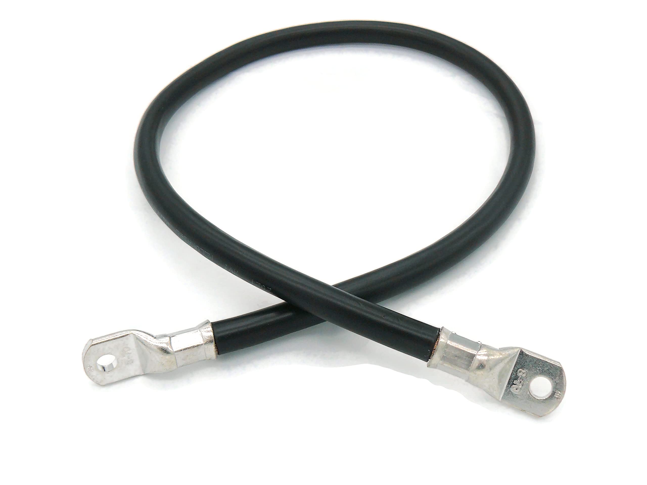 eXODA Câble de batterie 70 mm² 80cm avec cosses M8 en noir pour voiture bateau moto haute qualité en cuivre 99 pourcent résistant à la chaleur jusqu'à 70° pour utilisations variées
