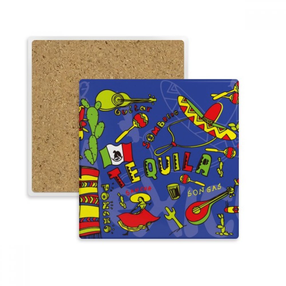 Coaster Mexique Tequila absorbant pour éviter les traces d'eau sur vos tables