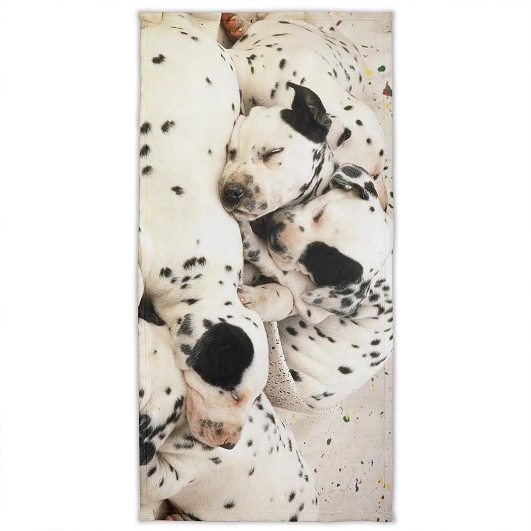Zomer Dogs 15 Beach Towel 70 X 140 Cm, Printed Microfibre Bath Towel Dalmatian Dog
