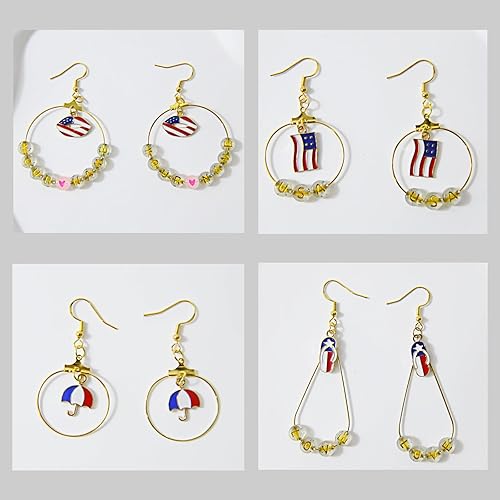 Miniatura 8 de XKCWXY 415 piezas profesionales de fabricación de joyas para adultos, componentes de hallazgo de aretes con aros, ganchos, anillos de salto, cuentas