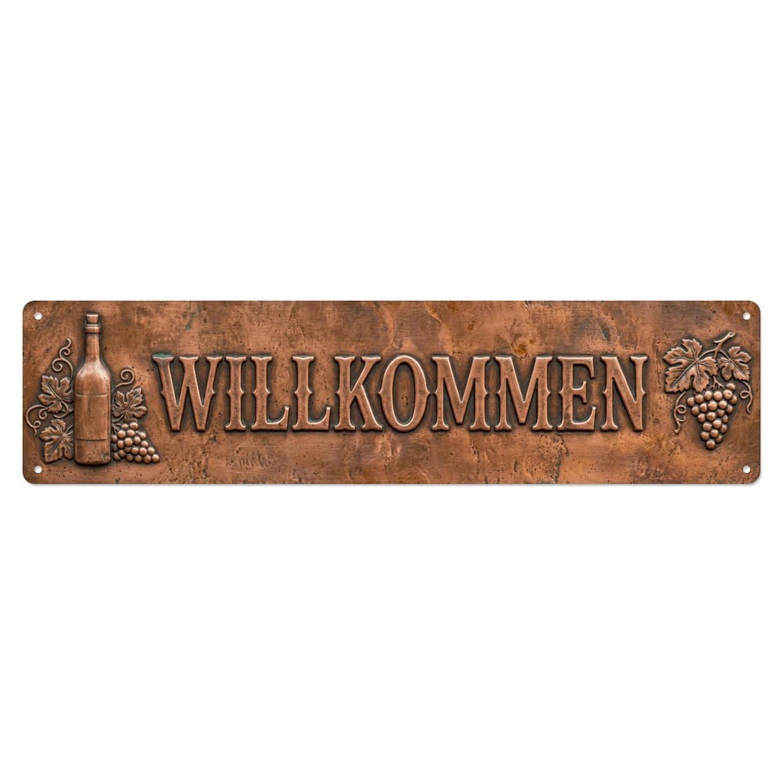 Rustic Copper Vintage Winery Welcome Metal Tin Sign