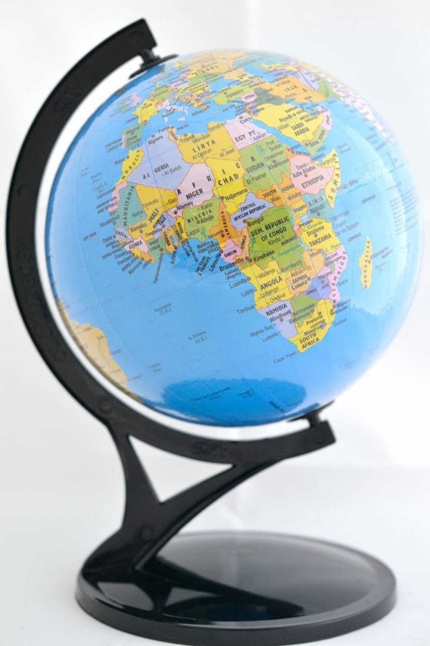 JAPSI Globe for Kids Learning - 8 Inch High Rotating World Globe for Home/Office/Lab Decor - Gift Item Show Piece for Students