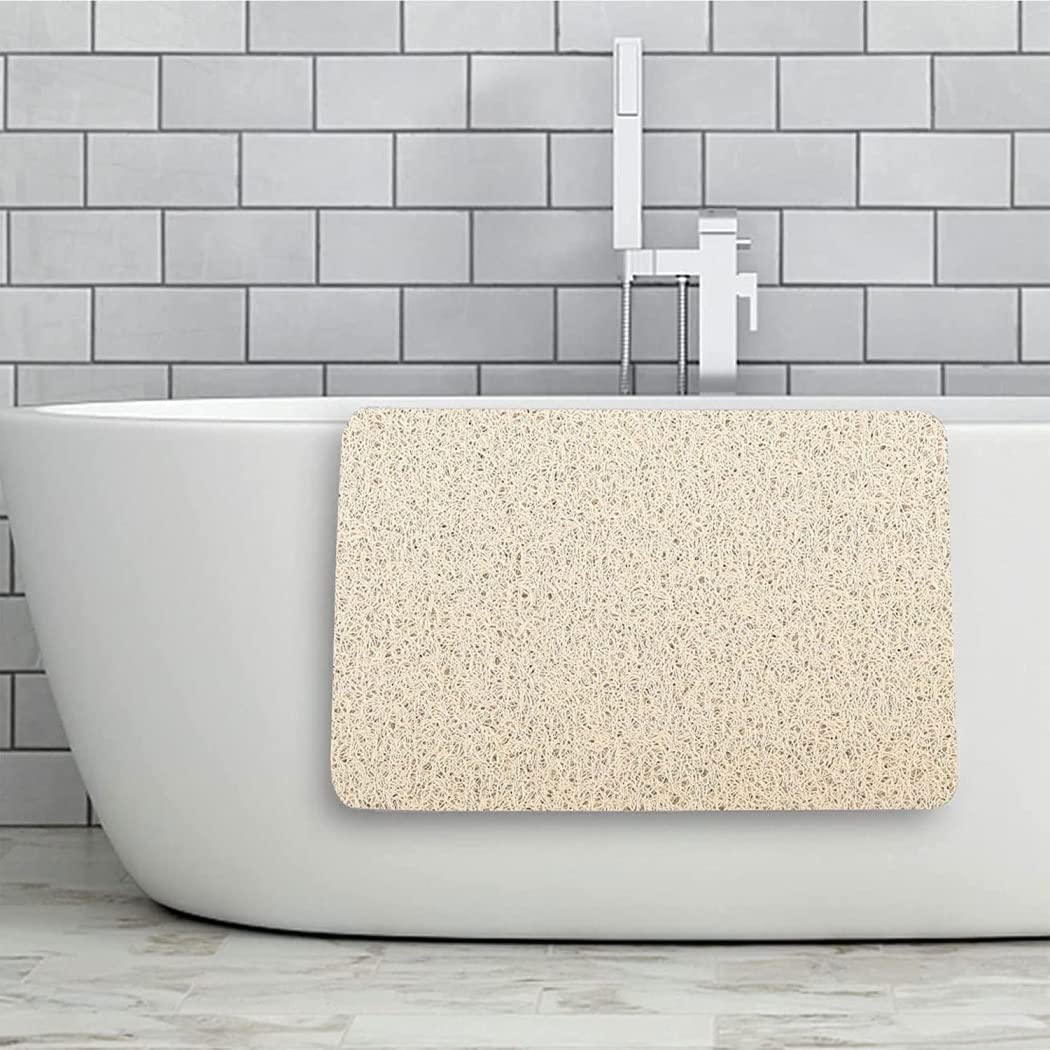 ZLZNX Alfombrilla Antideslizante Rectangular para Ducha Alfombrilla Antideslizante para Suelo de baño Impermeable,Beige,60 * 90CM
