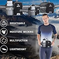 Vista 3 de Clape Riñonera con soporte para botella de agua, para senderismo, multiusos, impermeable, para hombres, mujeres, niños, caminar, correr, senderismo