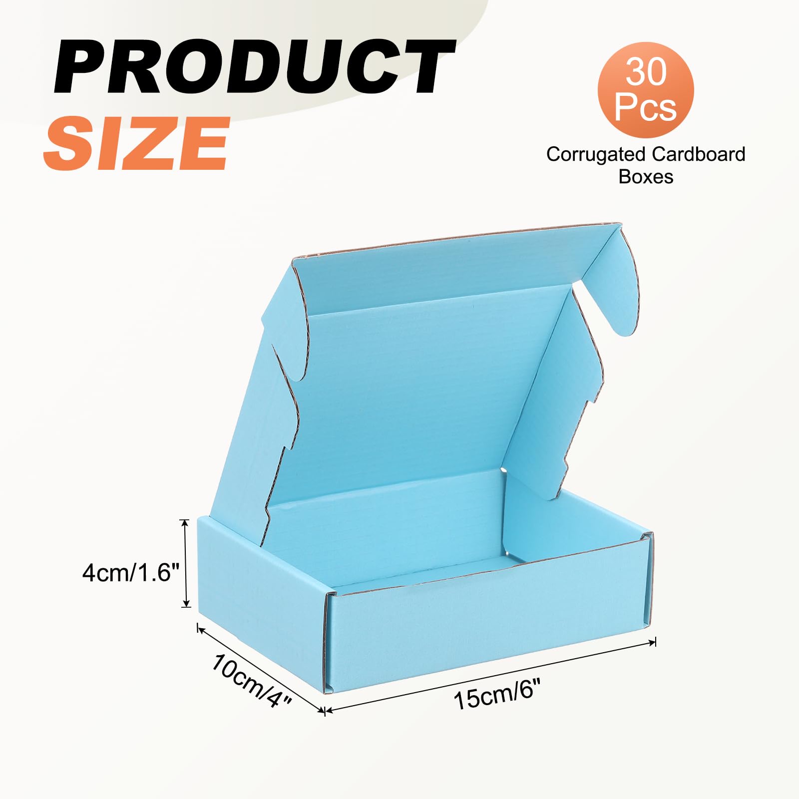 PATIKIL 6 x 4 x 1.6 Inch Shipping Boxes, 30 Pack Color Corrugated Cardboard Box Cute Carton Boxes Literature Mailer for Mailing Packaging Small Business Gift Storage, Blue - Image 2