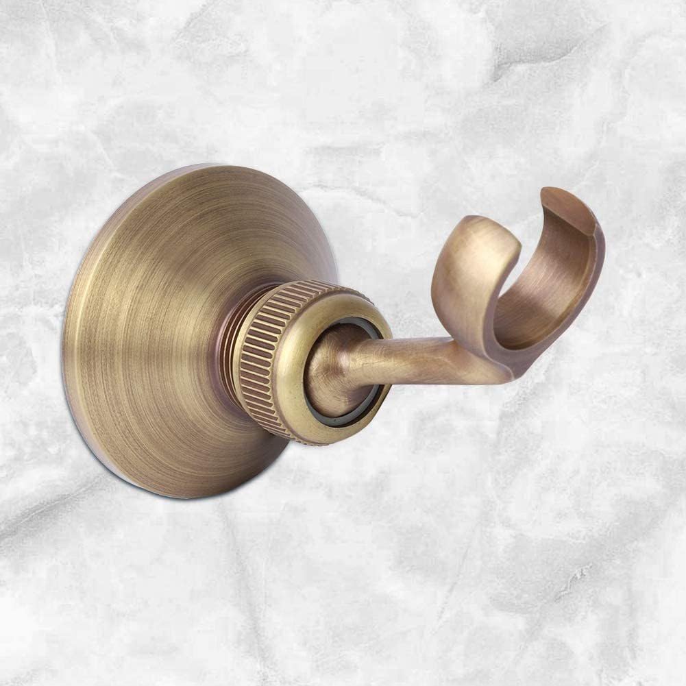 Vintage Brass Shower Head Holder European Style Adjustable Arm Bracket with Wall Mount and Connector Ideal for Bathroom Fixtures…