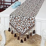 FCONFU Schöner Baumwoll-Tischläufer, Küche, Esstisch, Dekoration, waschbar, Multi-Quasten, Tischsets, Thanksgiving, Weihnachten, Feiertage (Farbe: A, Größe: 33 x 300 cm)