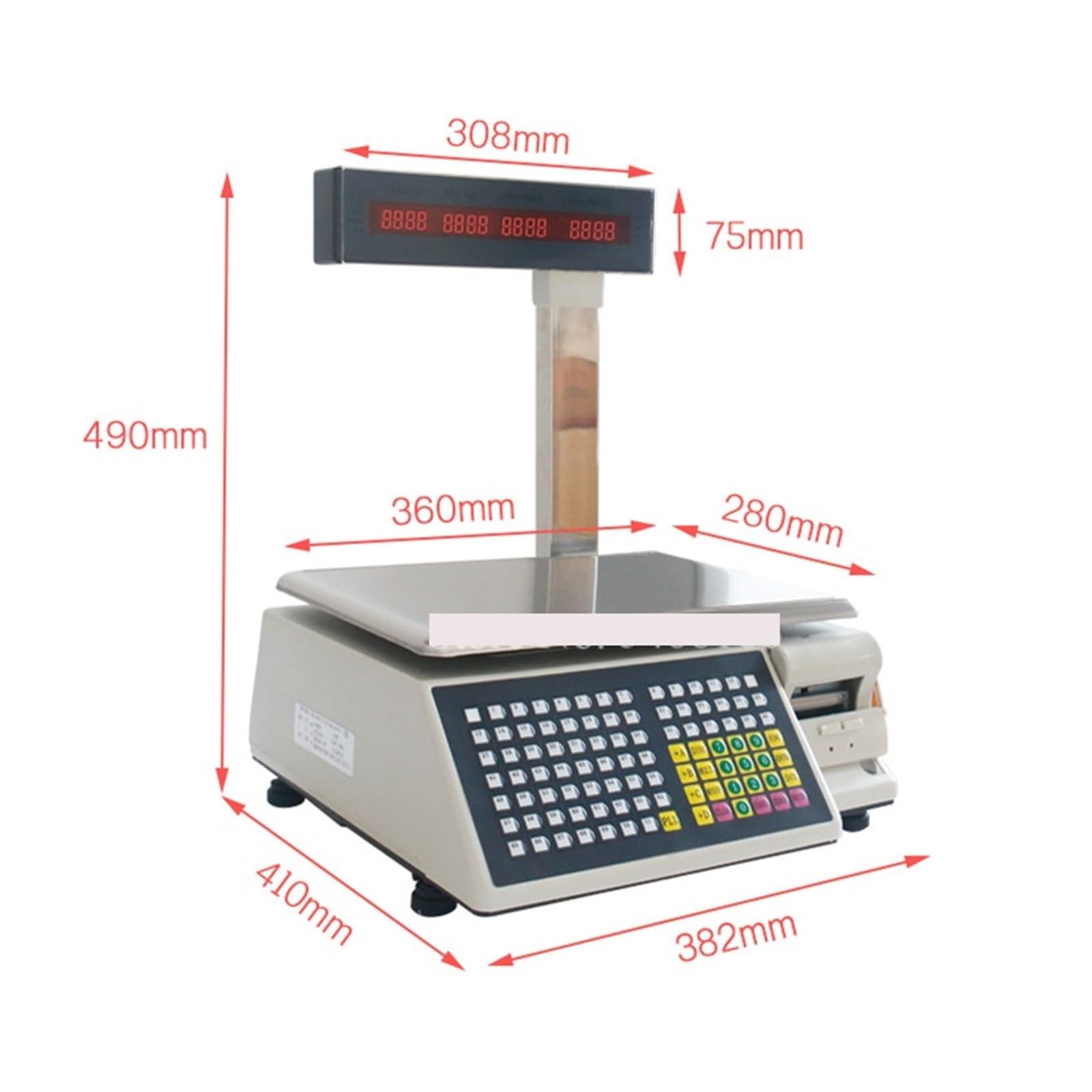 Kasa fiskalna, Drukowanie etykiet, bilans kasy fiskalnej, waga paragonowa, drukarka etykiet, waga POS, waga detaliczna z drukarką dla małych firm, handlu detalicznego, restauracji(30kg)