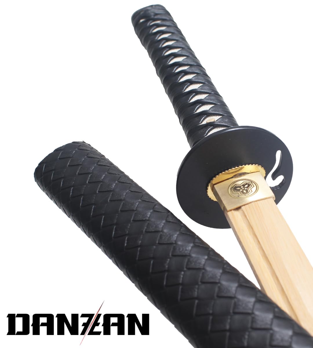 Danzan Katana en Bois Ronin - Sabre Japonais d'Entraînement Ninja Epée Shinobi - Lame en Bois