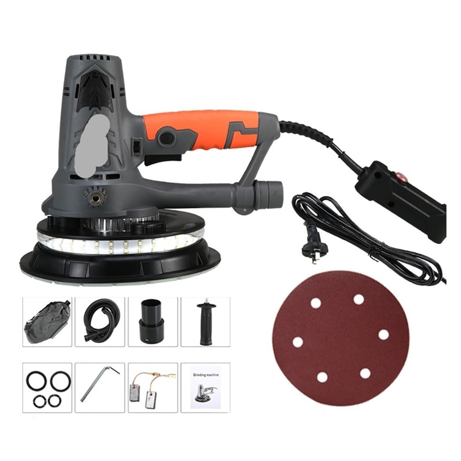 Smerigliatrice da banco, levigatrice a nastro, Levigatrice elettrica for cartongesso 1250W Levigatrice for pareti con utensili elettrici portatili a LED Strumenti for la rimozione dei residui di paret