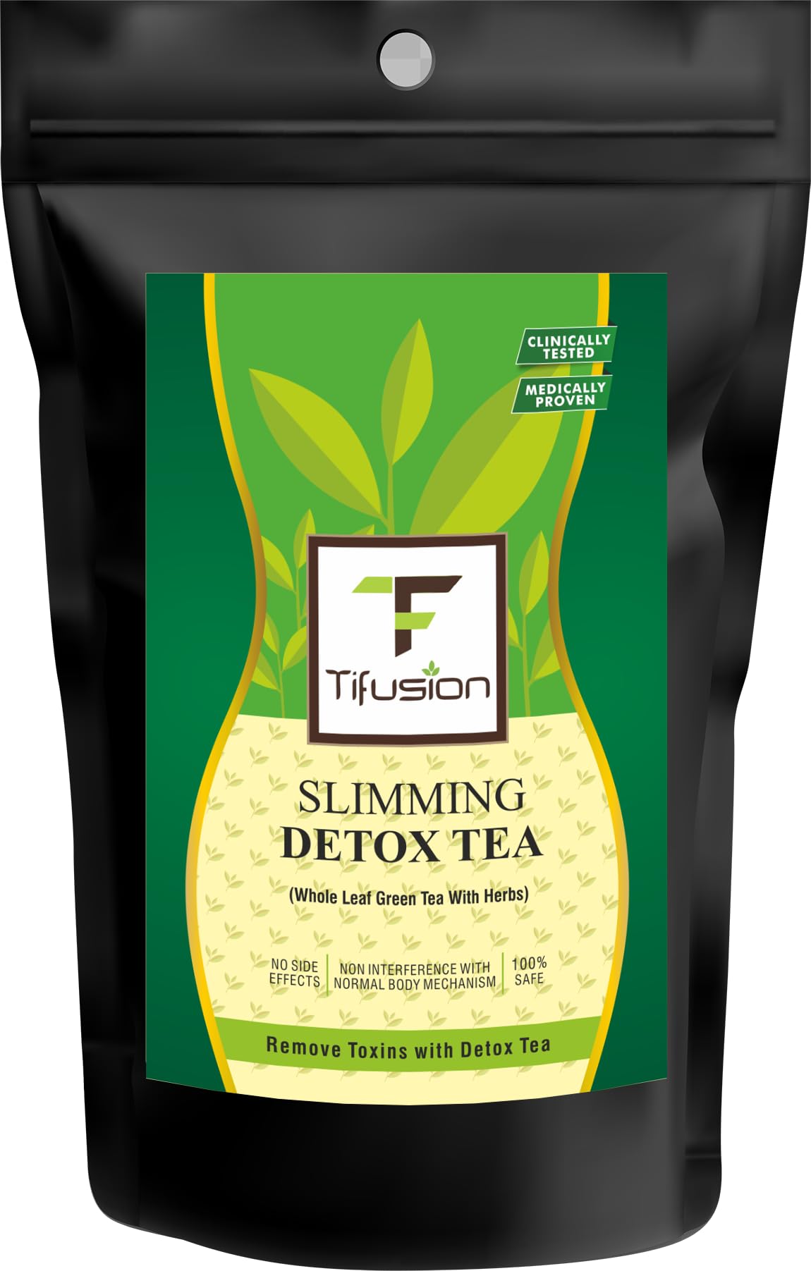 Tifusion Slimming Detox Green Tea, Whole Leaf with Herbs Garcinia, Cinnamon, Ginger, Ashwagandha, Tulsi | Natural Weight Management, Improved Metabolism, Zero Calories 50 Grams (50+ Serving Cups)