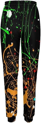 Miniatura 6 de Rainbow Paint Splash Women's Cinch Bottom Sweatpants High Waisted Jogger with Pockets Running Leggings