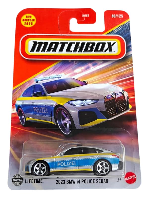 Image of Hot Wheels Match Box 2023 BMW i4 Police Sedan for 3 Years & Above 80 /125 (Grey)