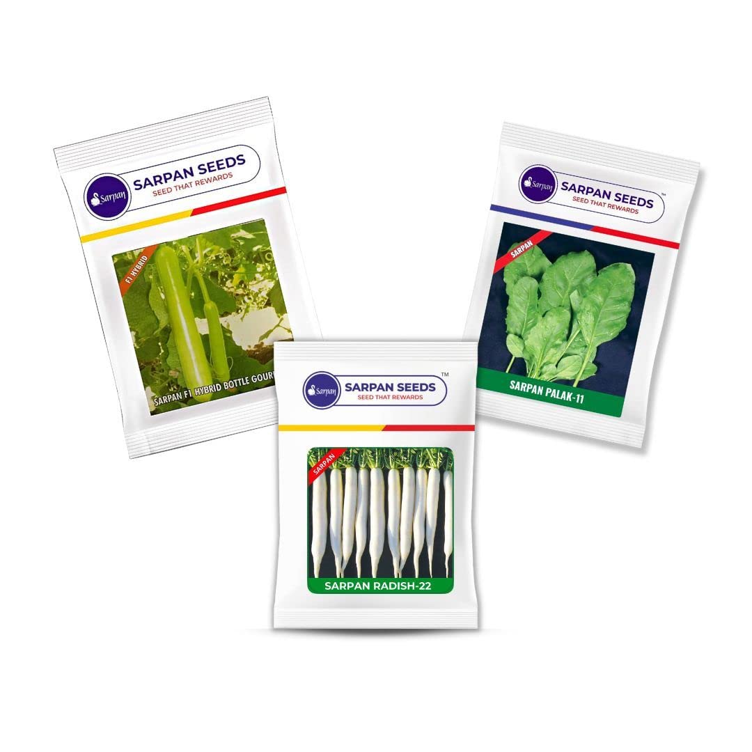 Sarpan Seeds Vegetable Seeds Grow Fresh and Flavorful Delights with combo of Radish, Palak & Bottle Gourd kitchen garden seeds (B0C72BZ5LC) Amazon Price History, Amazon Price Tracker