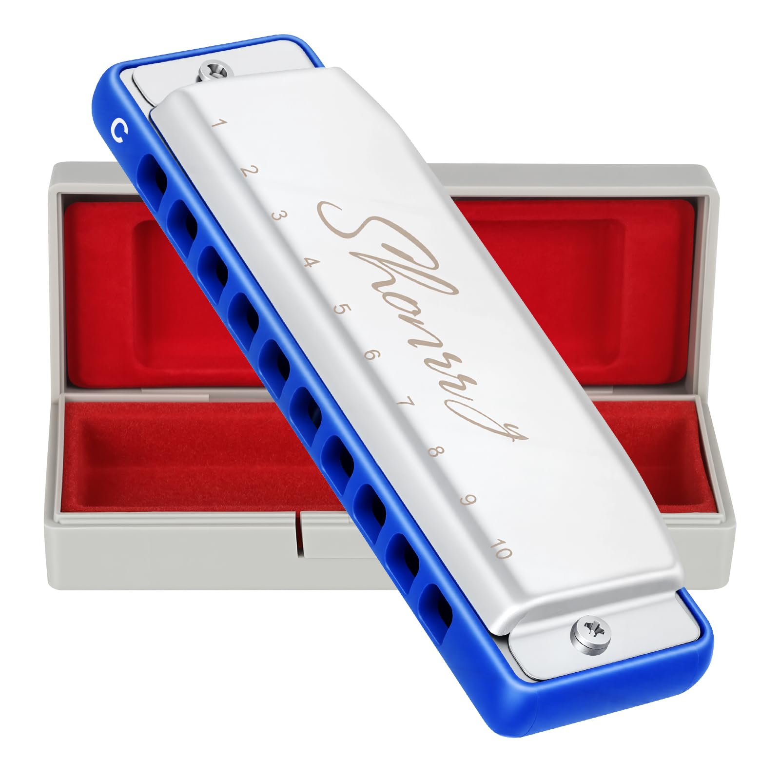 East top Armonica Blues Aggiornata in chiave di Do, Organo a Bocca Professionale 10 Fori 20 Toni T009 2.0 Shonrry Armonica Diatonica per Suonatori di Tutti i Livelli, BLU