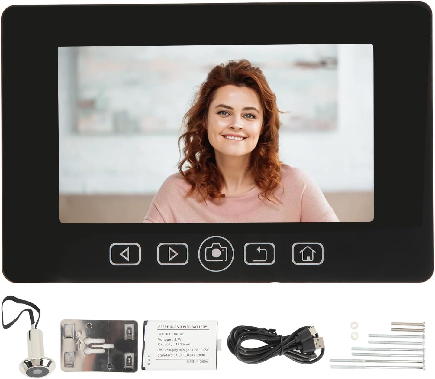 Peephole Camera with 4.3 Inch Color Screen, 160 Degree Wide Angle Detection, Digital Door Viewer for Home Security