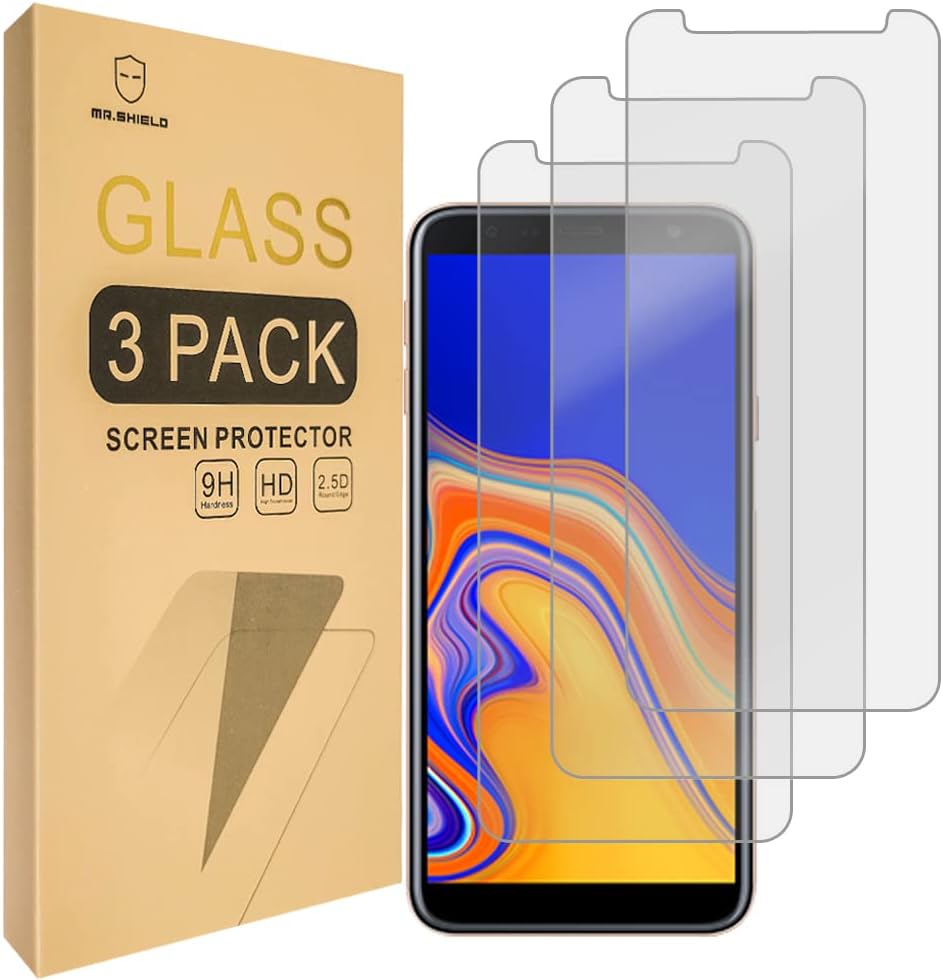 Mr.Shield [3-PACK] Designed For Samsung Galaxy J4 Plus/Galaxy J4+ [Tempered Glass] Screen Protector [Japan Glass With 9H Hardness]