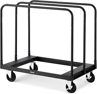 VEVOR Steel Panel Truck, 1500 LBS Panel Dolly Cart with 5" Swivel Casters and 36.02" x 24.02" Deck, Heavy-Duty Drywall Sheet Cart, Handling Wall Panel, Sheetrock, Lumber for Garage, Home, Warehouse