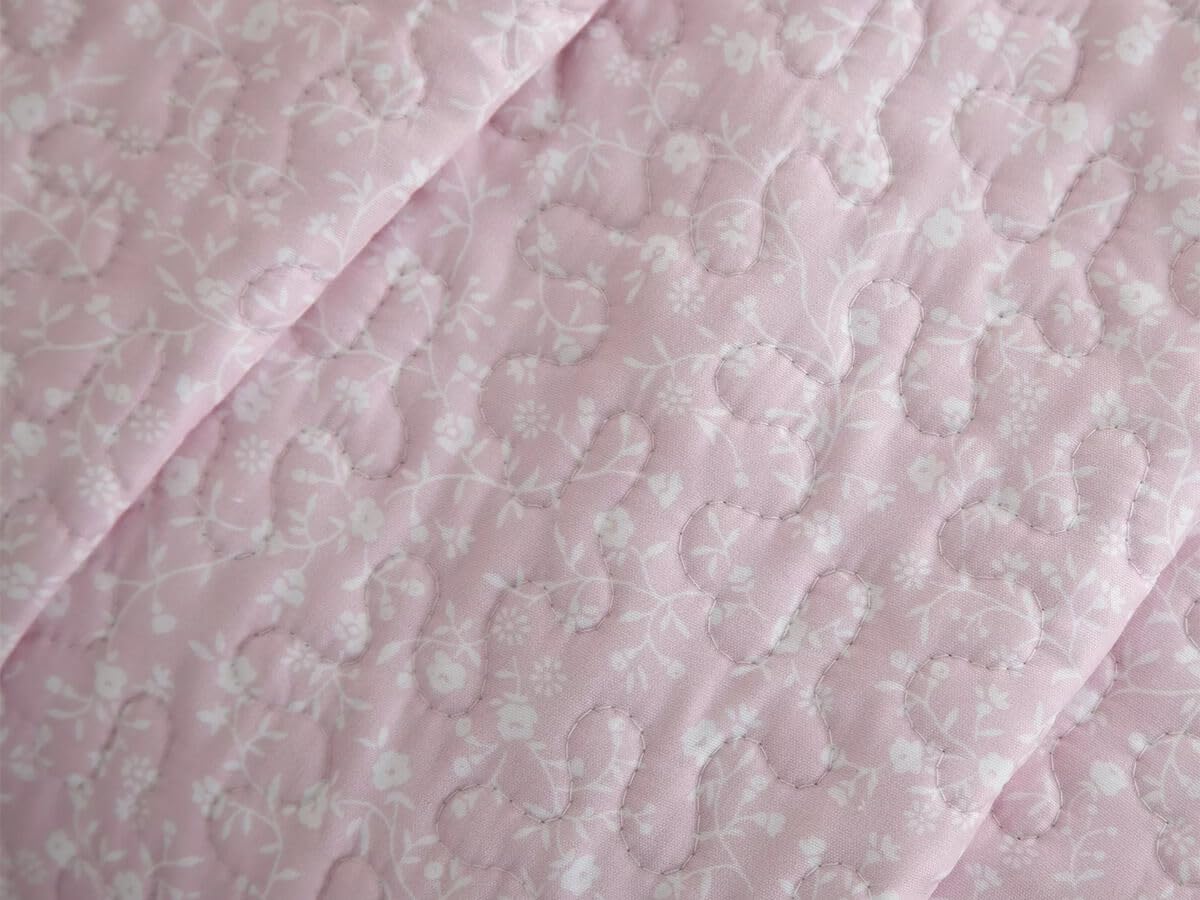 Colcha Boutí Reversible Manterol Summer 127 – Diseño Floral y Rayas – Relleno algodón – Ligera y extrasuave – Incluye Fundas de cojín – Varios tamaños (C04, Cama 135/140 cm)