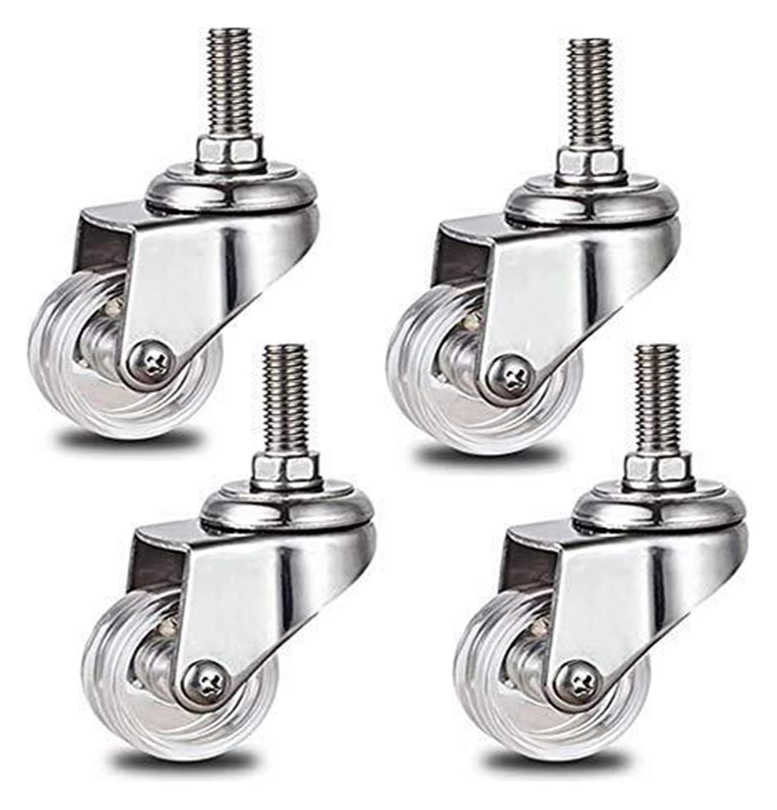 Roulettes pivotantes en polycarbonate et support acier inox 304 de luxe