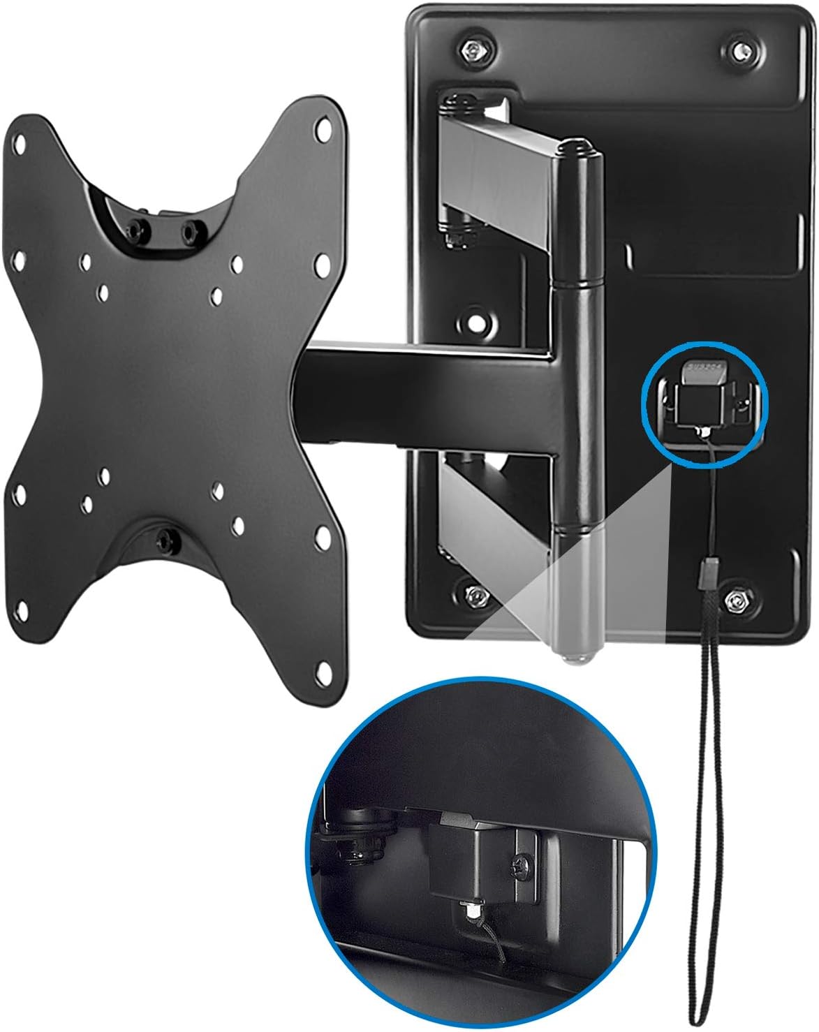 Mount-It!Lockable RV TV Wall Mount with Quick Release, Full Motion Flat Screen Bracket for Campers, Travel Trailers, RVs, Motorhomes and Marine Boats, Fits Most 23-43" VESA 100, 200, 77 Lbs Capacity