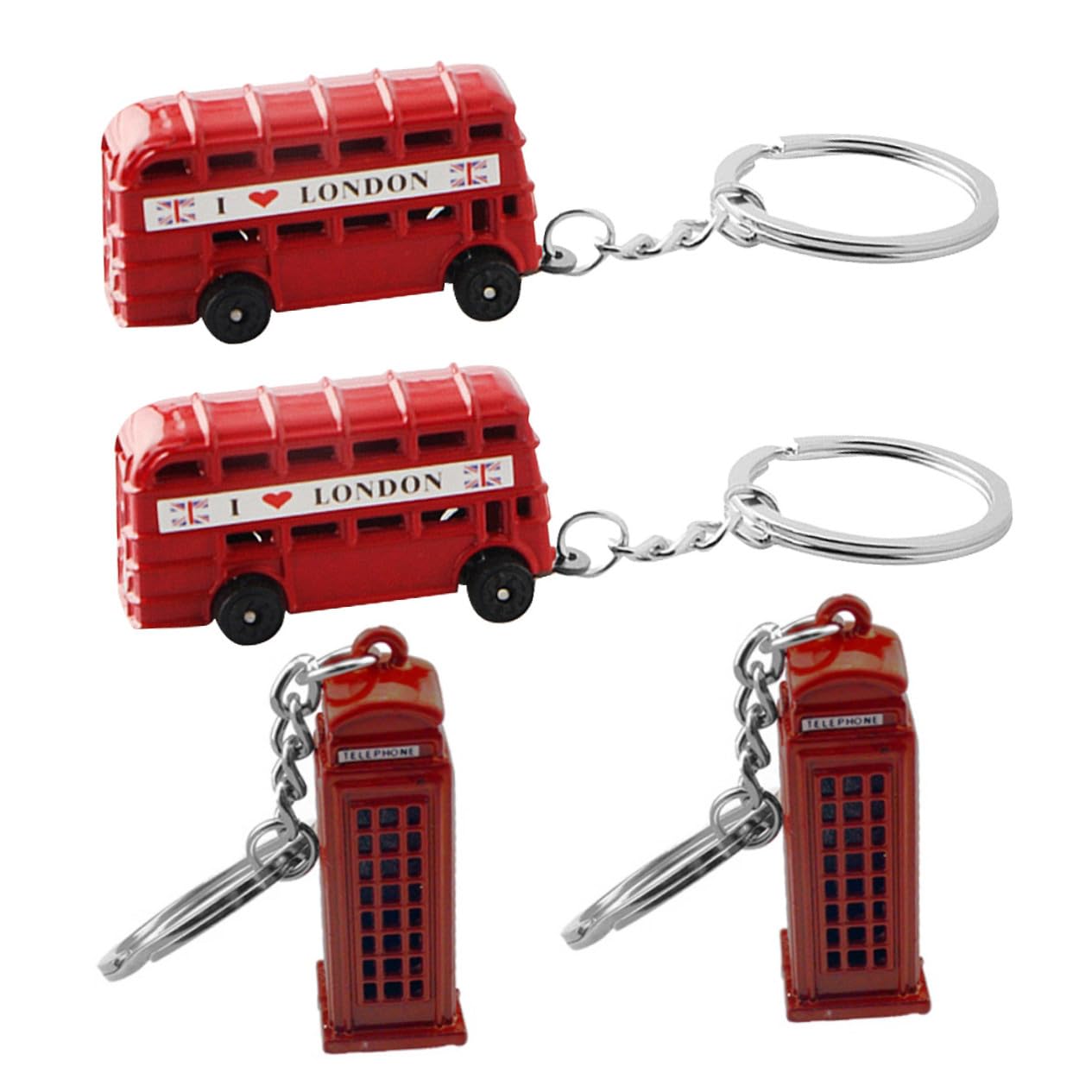 Ciieeo 16 Pezzi Portachiavi in Metallo con Pendenti Bus e Cabina Portachiavi Creativo e Resistente Accessori Regalo per Amici e Famiglia Facile da Trasportare