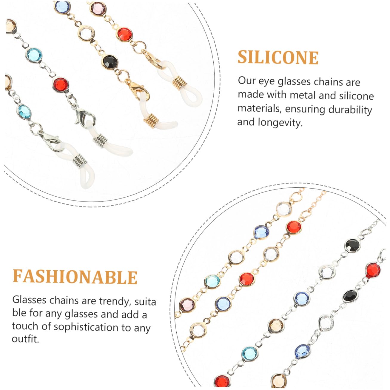 SHERCHPRY Cadena De Gafas Cadena Para Gafas De Sol Con Cuentas Cadenas De Anteojos Para Mujer Con Estilo Cordón Para Gafas De Sol Collares Para Mujer r Collar De Moda Metal