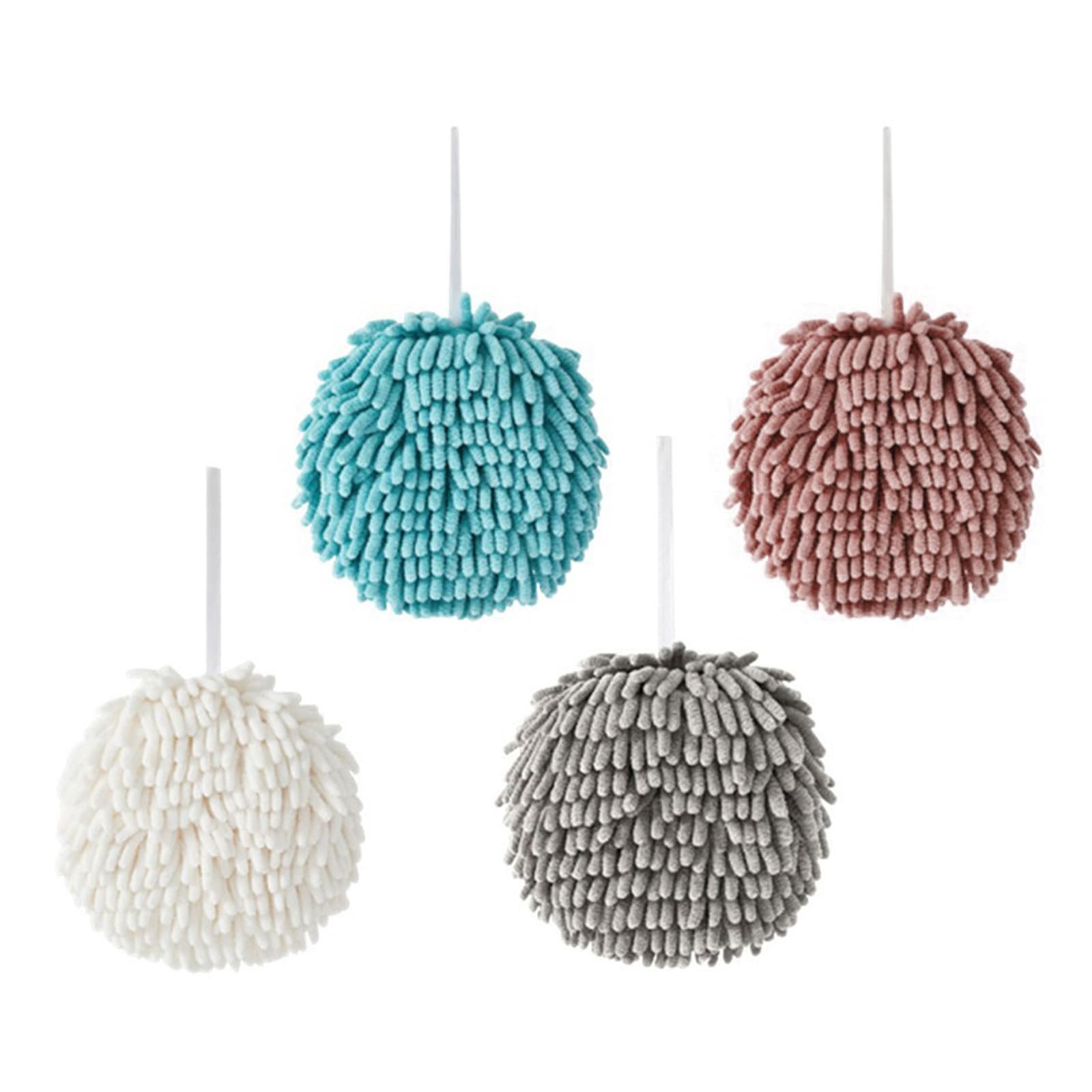 YROHGKPN Chenilles Hand Towel Wipe Balls Quick Drying Absorbent Microfiber Handball with Hanging Loopes for Kitchen Bathroom Hanging Towels