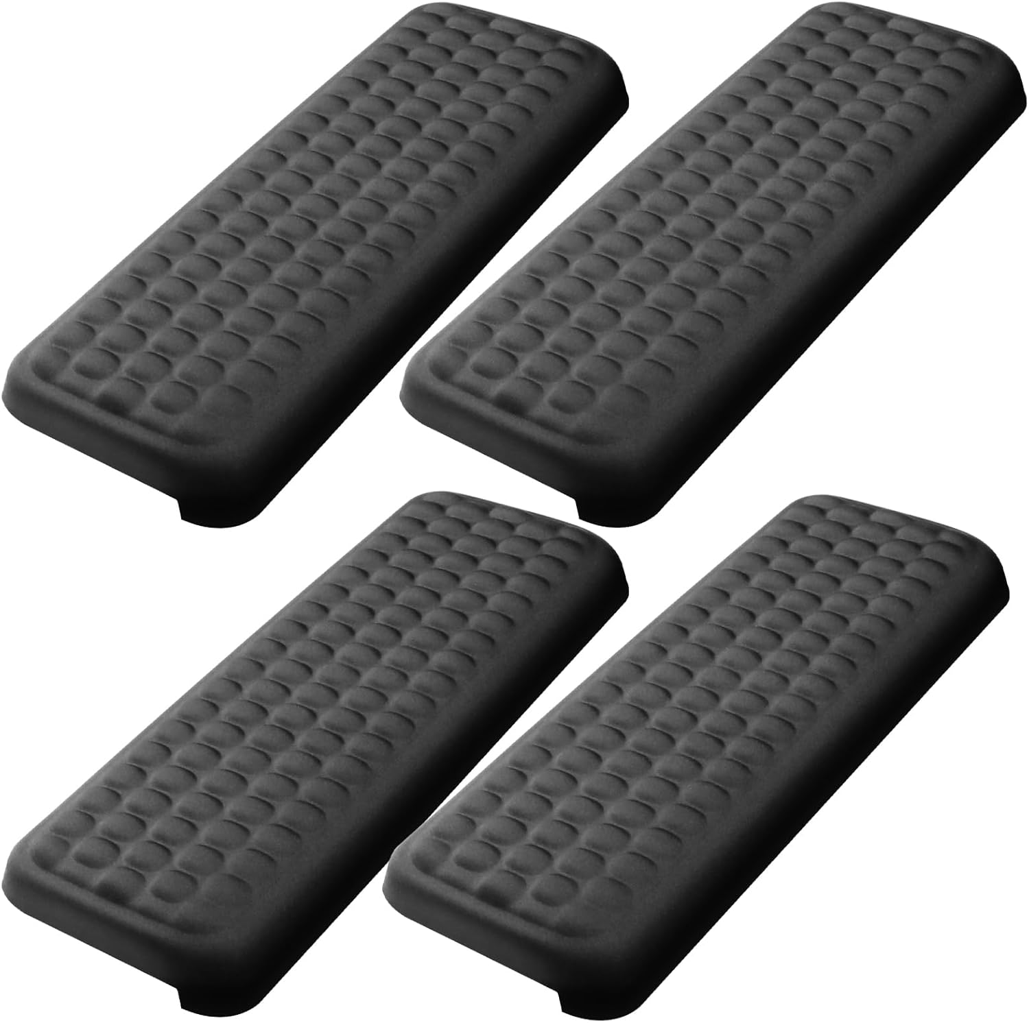 L-Shaped Desk Elbow Rest 4-Pack, Memory Foam Forearm & Wrist Support Pad with Non-Slip Base for Table or Desk Edge, Ergonomic Pain Relief for Office Typing and Gaming (Black)