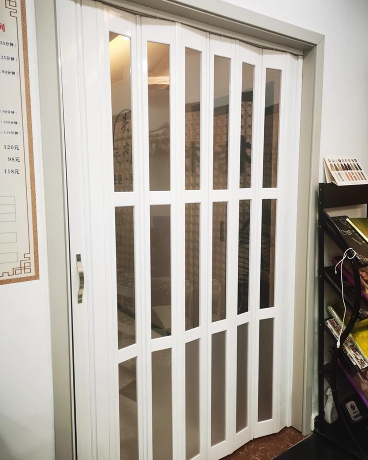 Porte accordéon sur mesure en PVC avec poignée ergonomique