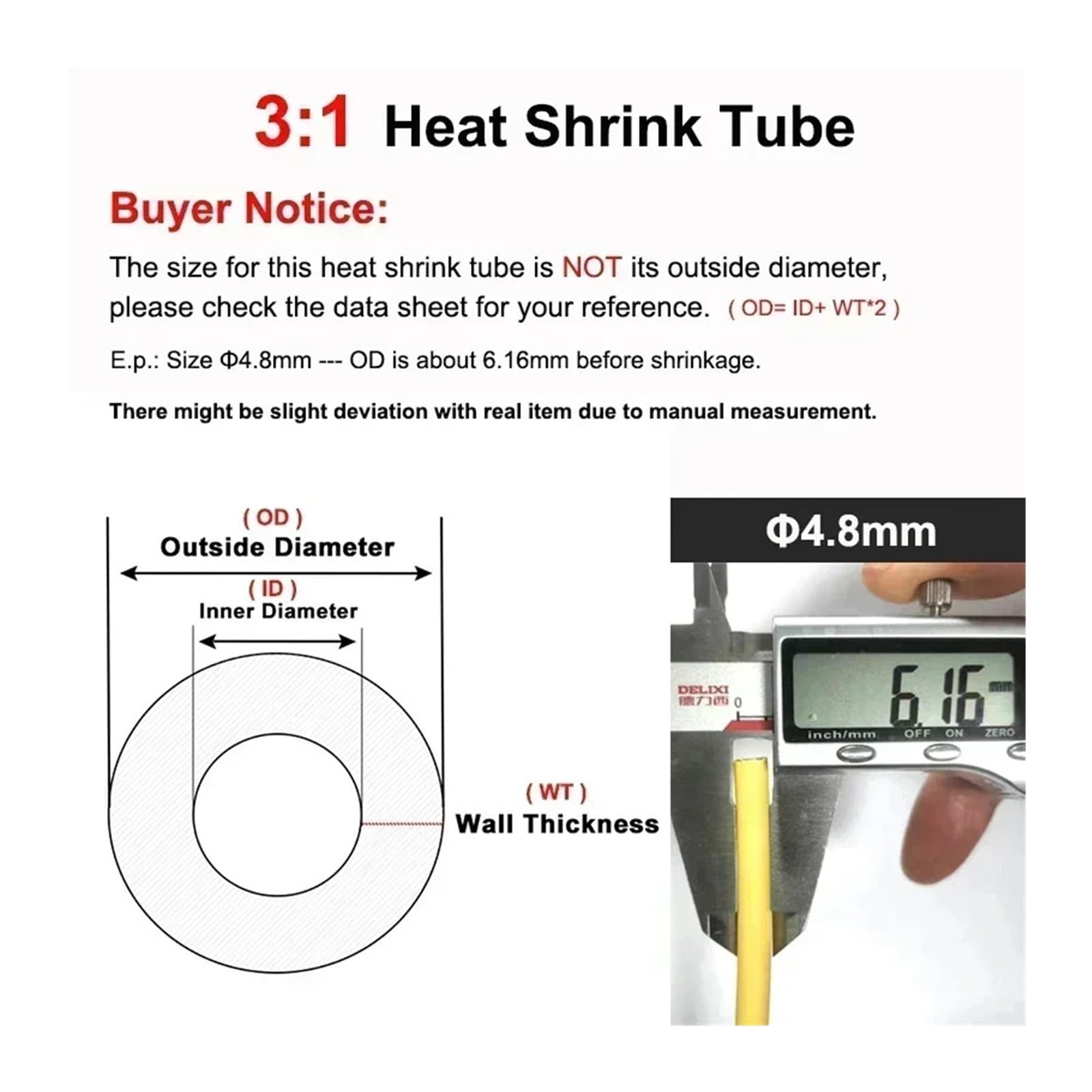 Tubo termorestringente 2M 3:1 con colla diametro 19,1~39mm rosso(Diameter 30mm)