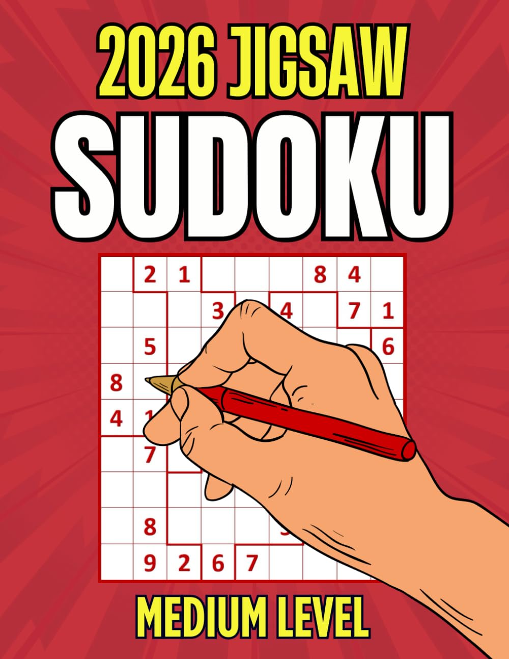 Jigsaw Sudoku Puzzle Book for Adults: 300+ Medium Jigsaw Sudoku Puzzles with Solutions