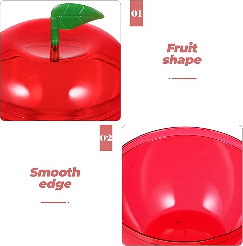 Miniatura 3 de Angoily 8 recipientes de plástico para manzanas, contenedor de manzana roja, caja de dulces de manzanas de Navidad, decoraciones de bolas de árbol