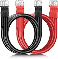 Linkstyle 6PCS 4 AWG Battery Cables 12 Inch Heavy Duty Marine Grade with 3/8" Tinned Copper Lugs for Inverter Solar RV ATV