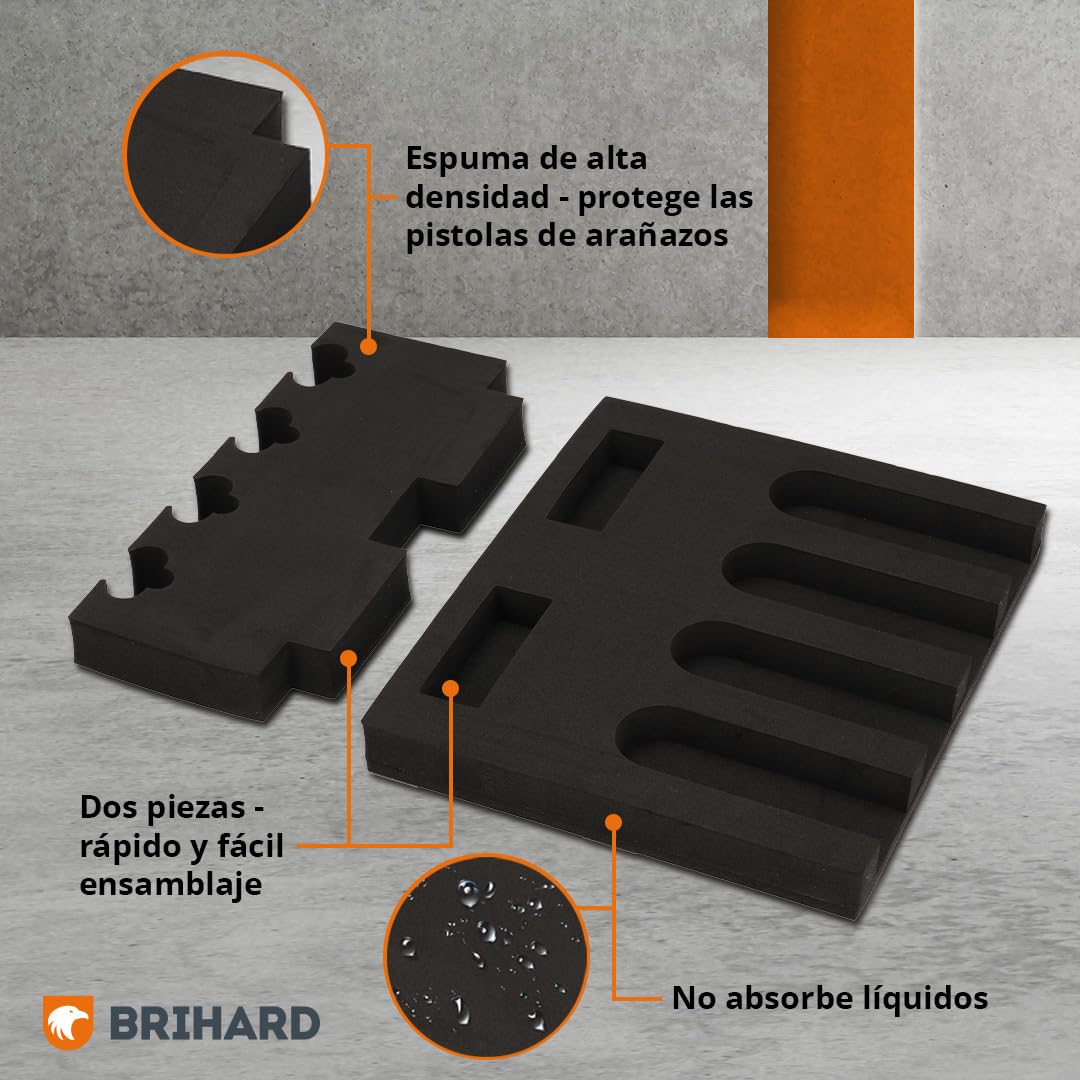 Portapistolas de Espuma para Pistolas, Portapistolas Autoadhesivo Magnético para Caja Fuerte, Portapistolas para Armario de Armas, Accesorios para Pistolas - Soporte Armas de Fuego