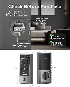 TCL D2 Pro Smart Lock, Palm Vein Recognition Keyless Entry with