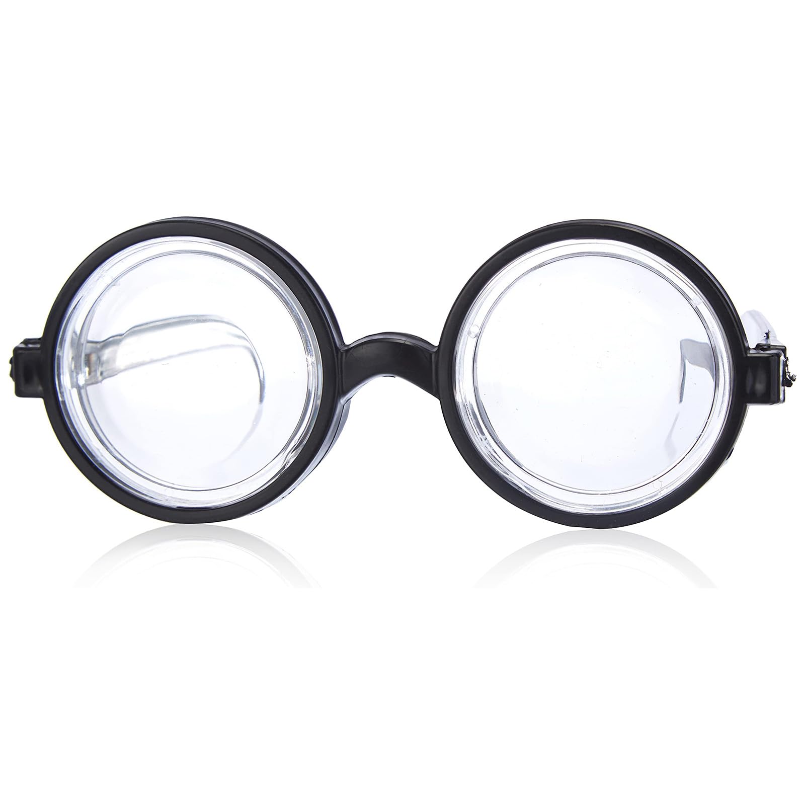 Adult Nerd Glasses Specs School Fancy Dress Comedy Dress Up Novelty Joke Disguise Round Glasses One Size, Black - Image 2