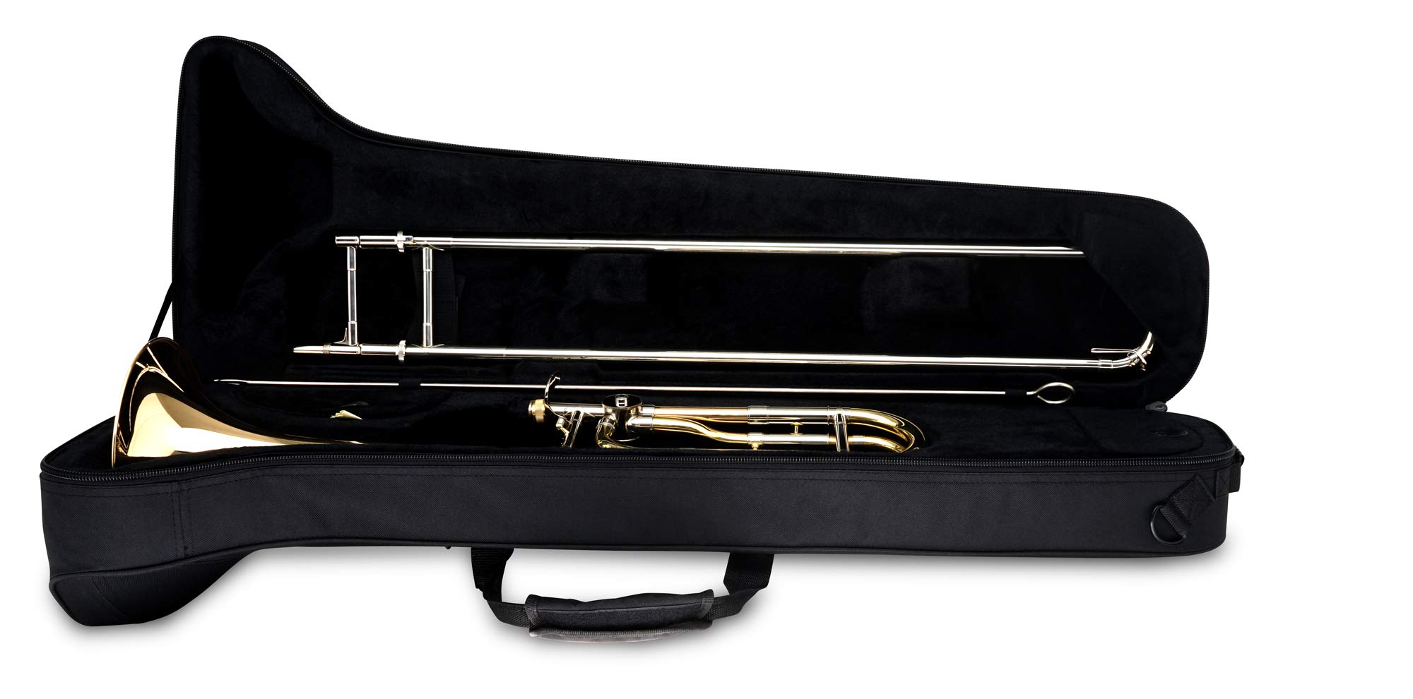 Classic Cantabile Brass QP-42 Trombone Quart - Accordage : Bb/F - Pavillon en laiton doré - Coulisse intérieure en maillechort - Pavillon : 215 mm - Perçage : 13,89 mm - Inclus embouchure et étui