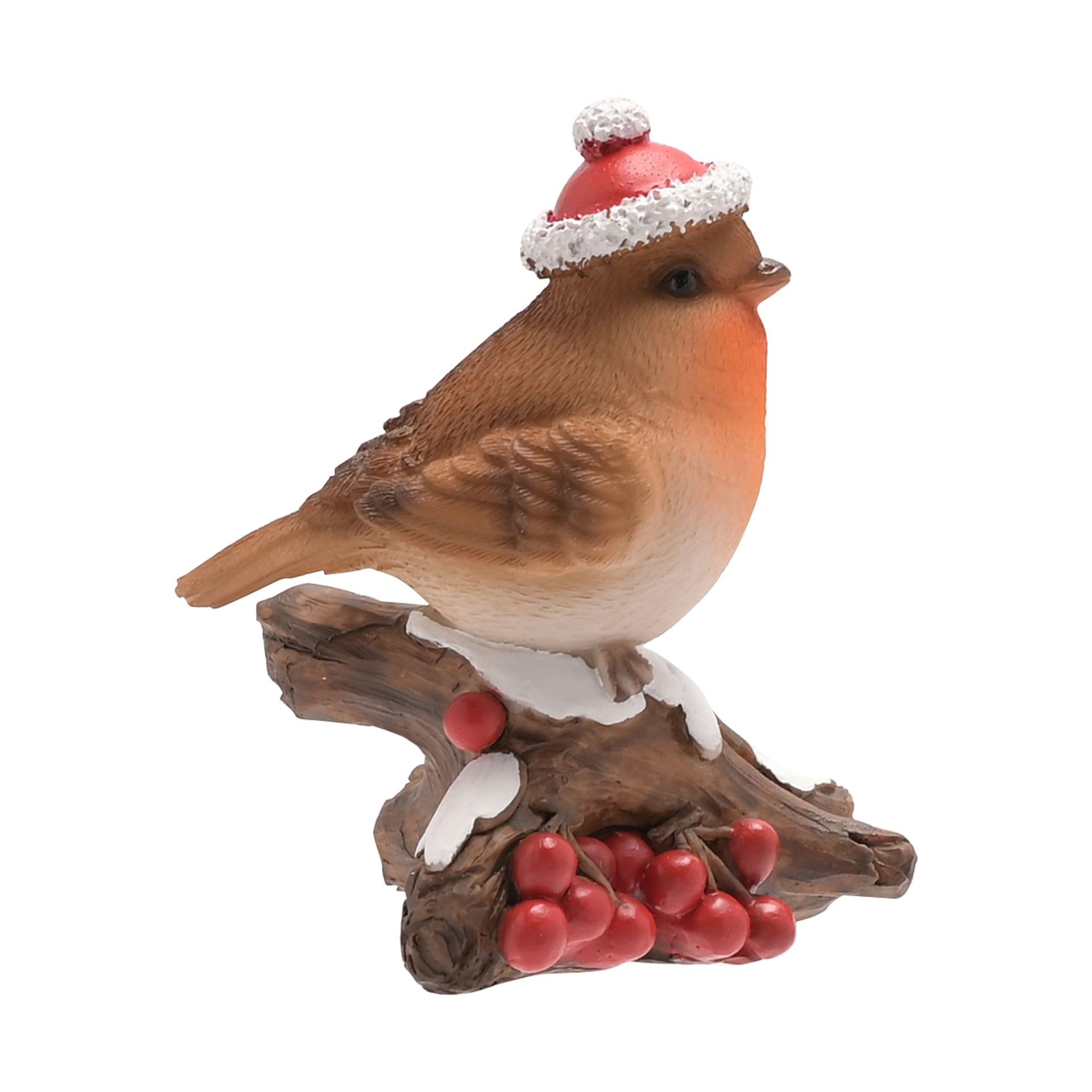 Widdle Gifts Christmas Robins Figurine/Statue Room Decoration - Branch with Berries
