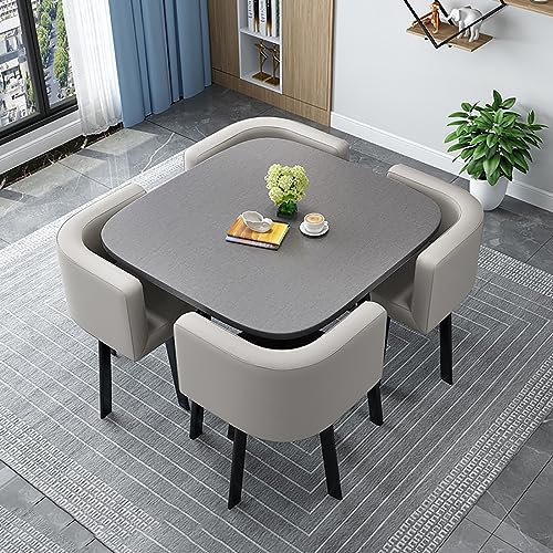 Juego de mesa redonda y silla compacta para negociación de recepción y espacios pequeños, muebles de comedor apilables para tiendas, reuniones y eventos