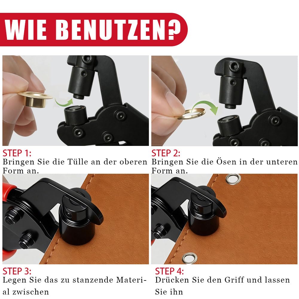 Set di pinze per occhielli, fustellatrice professionale, pressa con occhielli magnetica per teloni, tessuti
