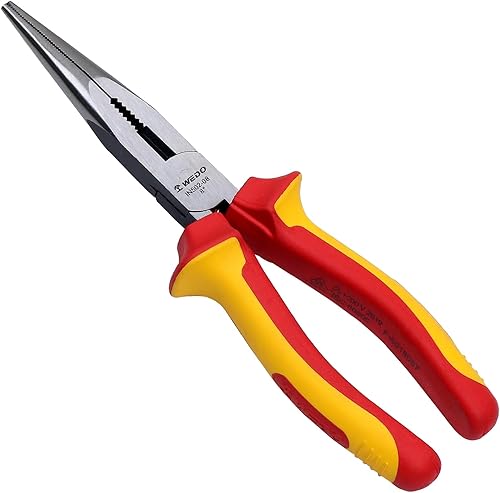 Miniatura 18 de WEDO Juego de 3 alicates aislados, VED 1000V Kit de alicates para electricista, alicates Lineman de 8 pulgadas, alicates de punta de aguja larga