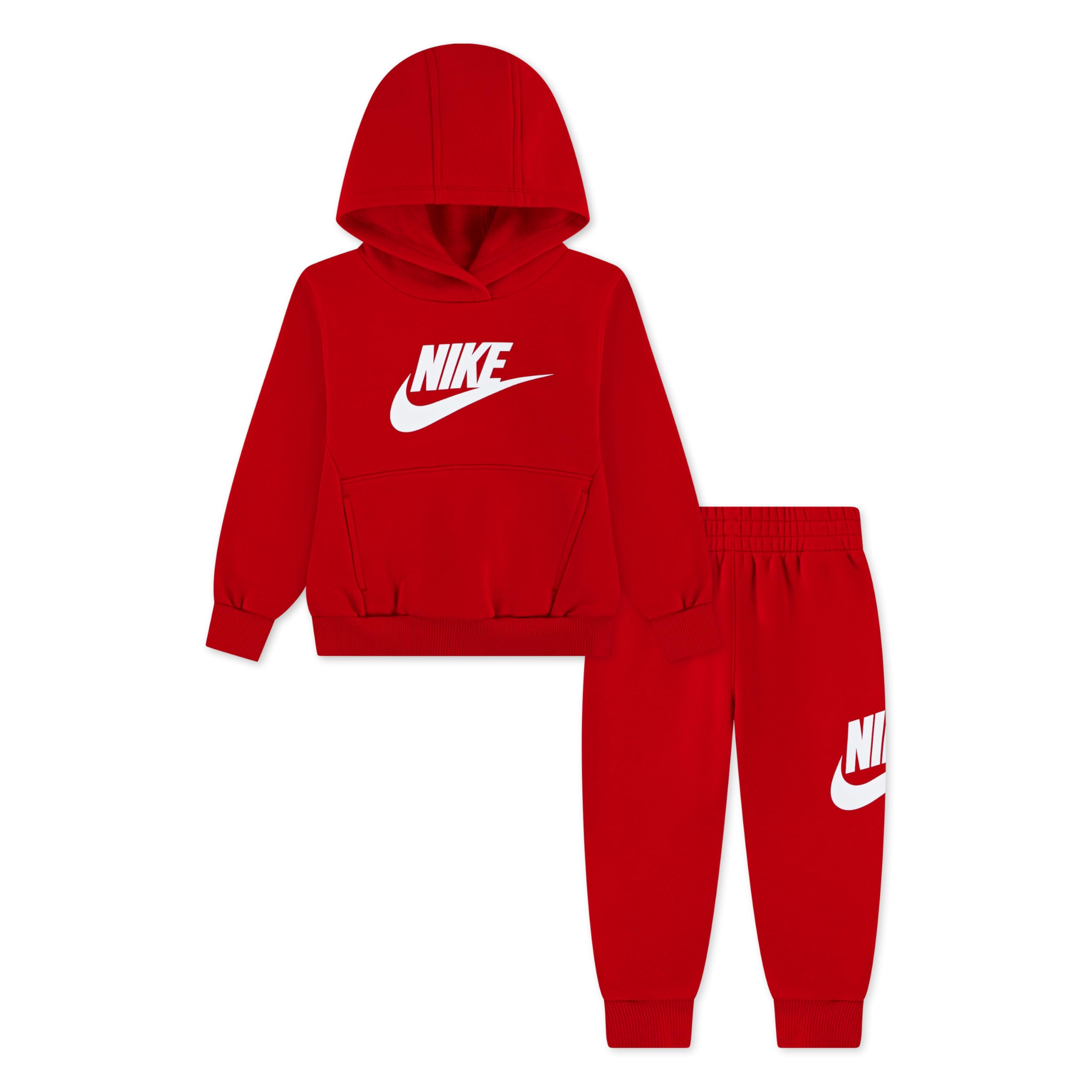 Nike Kids' Sportswear Club Fleece Pullover Hoodie and Joggers 2-Piece Outfit Set (Large Swoosh Logo)