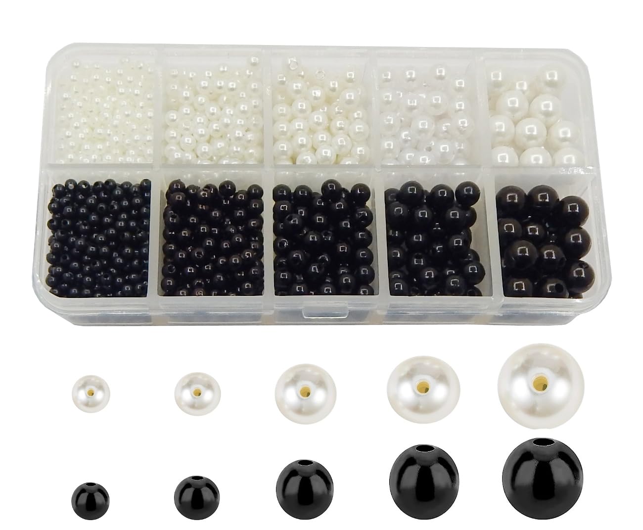 Perlin Lot De 400 Perles De Culture D'imitation Nacre ABS - 10 Mm - Sans Trou - Rondes - Pour Remplissage De Vase, Mariage, Fête - Crème