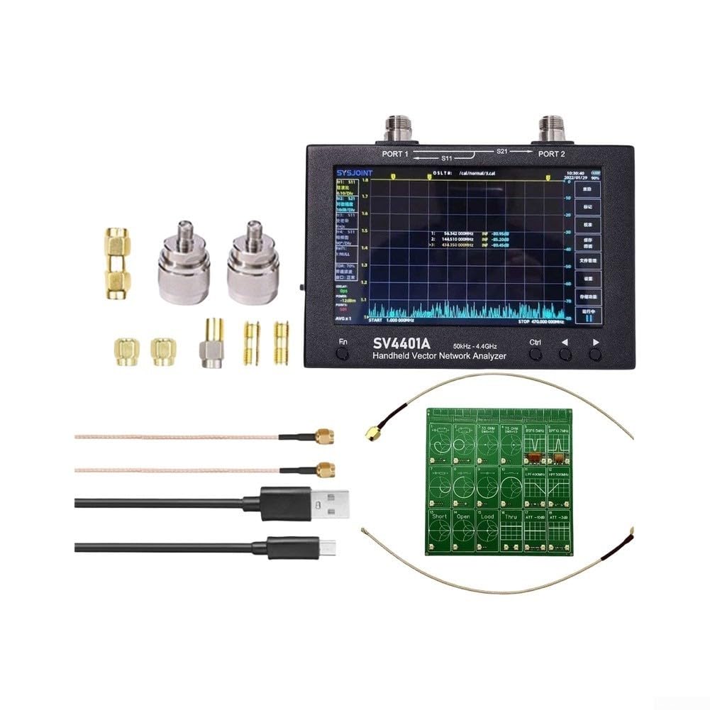 Set di test tenuto in mano dell'analizzatore 50kHz-4.4GHz rf della rete di