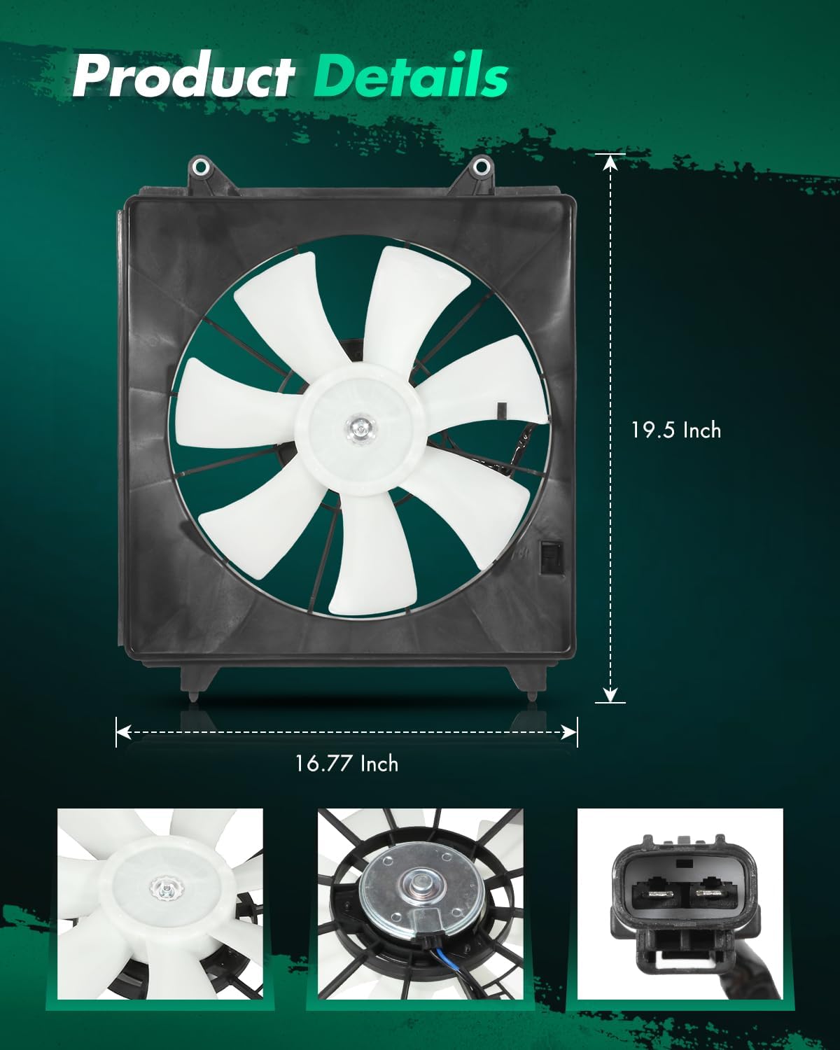SCITOO Automotive Air Conditioning A/C Condenser Cooling Fan Assembly, Fit for 2009-2014 for Acura for TSX 2.4L 2008-2012 for Honda for Accord 2.4L, Car Replacement AC Condenser Cooling Fans