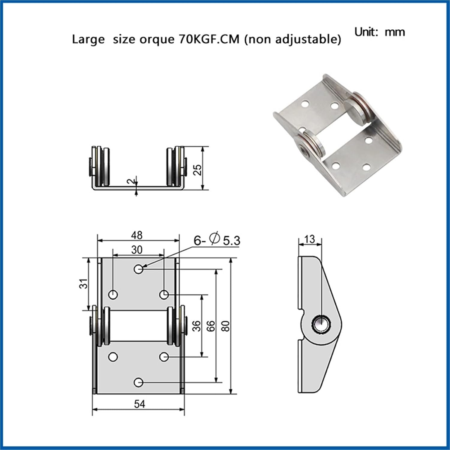 Stainless Steel Torsion Hinges Can Maintain Any Angle to Support Damping Shaft Door 1Pcs(Large Size-7.0N.m)