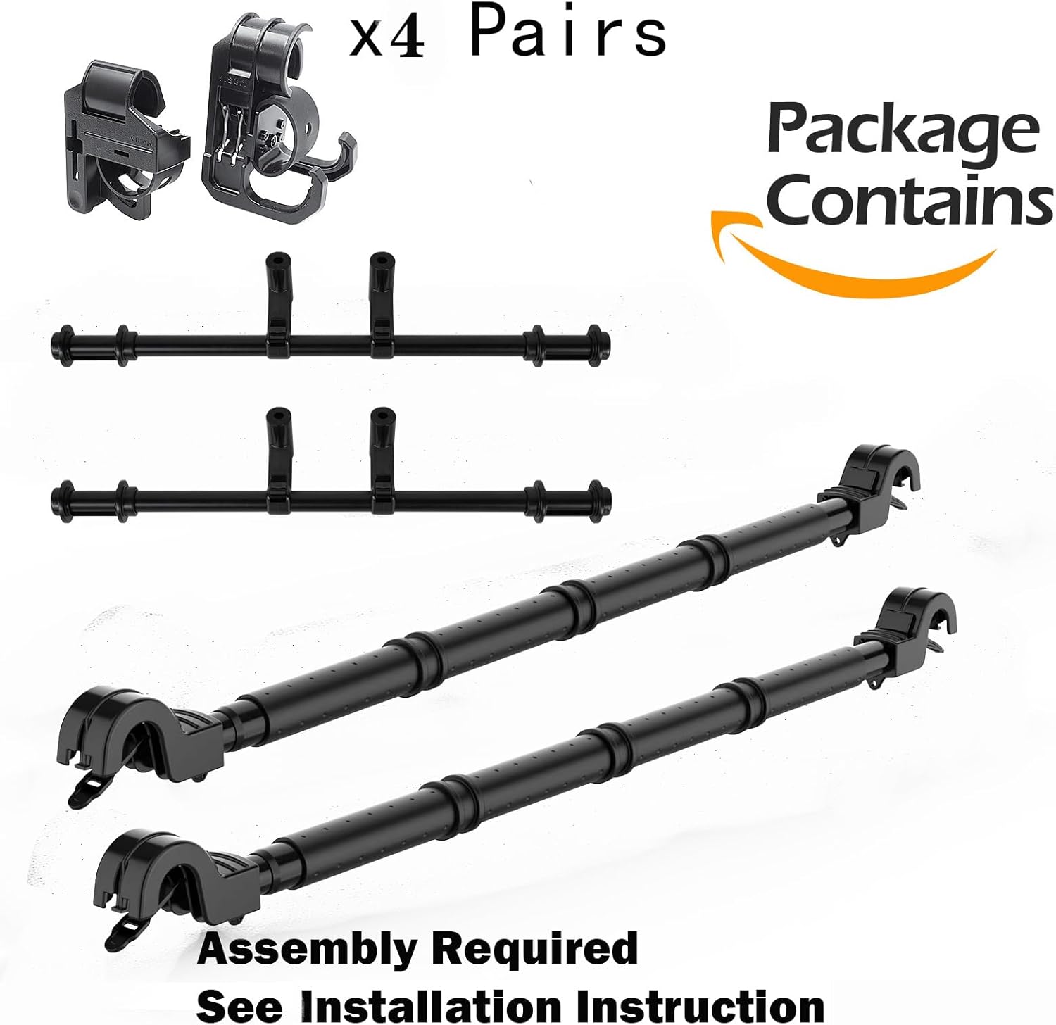Fishing Rod Holder Compatible with 4-Door Jeep Wrangler JL 2018-2025, Heavy Duty 4 Rod Capacity Fishing Pole Holder