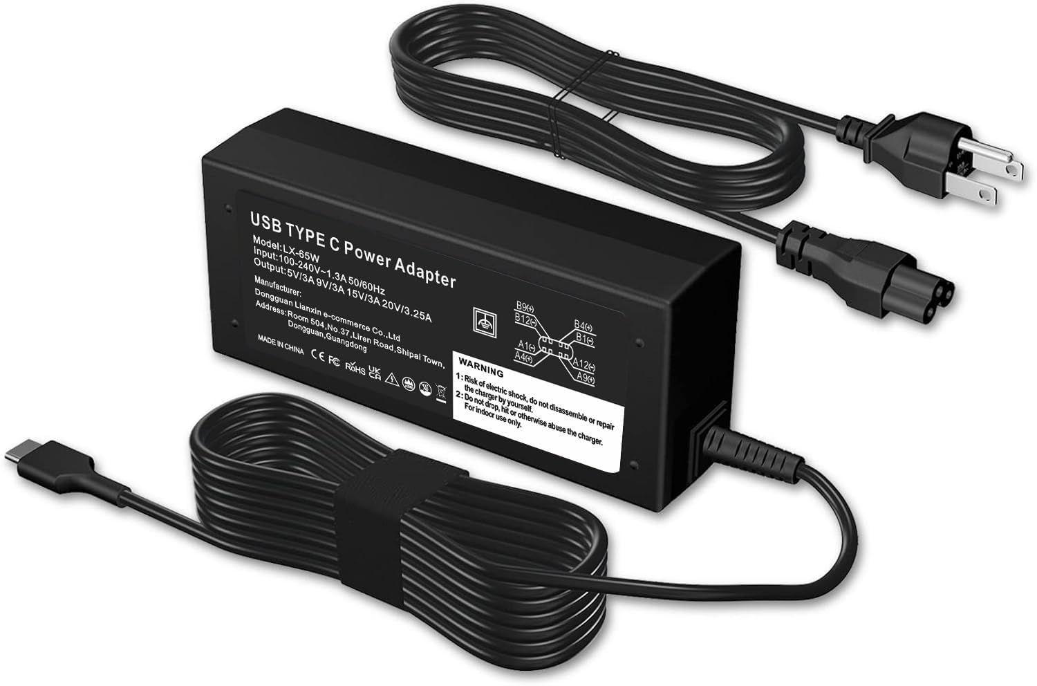 20Pack Universal 65W USB C Laptop Charger Compatible with HP Chromebook Lenovo Thinkpad Dell Acer Asus Acer Computer Type C Power Adapter