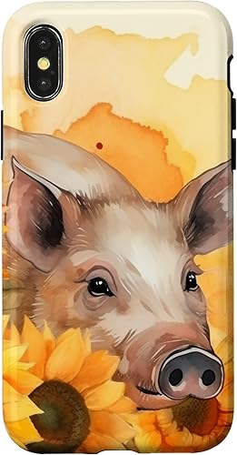 Miniatura 7 de iPhone 12 mini Pig Animal Lover Watercolor Sunflower Cute Pig Case